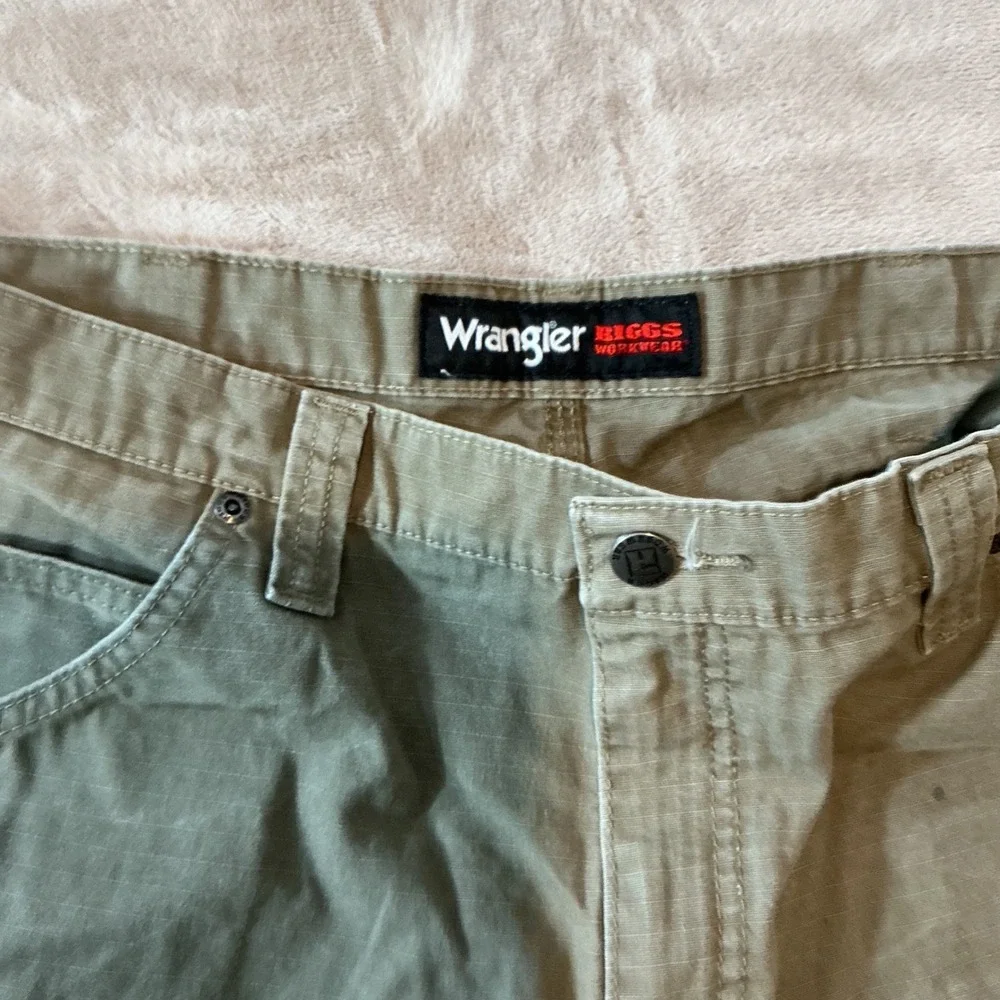 Wrangler‎ RIGGS Workwear Mens Cargo Pants Olive Green Ripstop 3W060BR 38x36 Cut